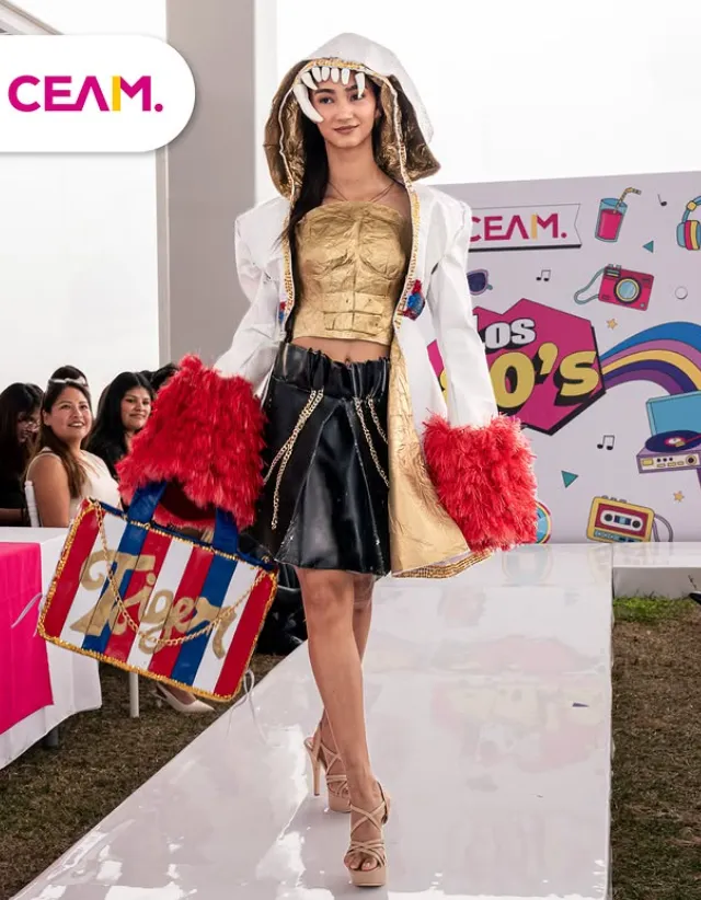 ¿Se pueden hacer prendas sin usar telas? Futuras diseñadoras de moda reinterpretaron los 80’s en una pasarela creativa