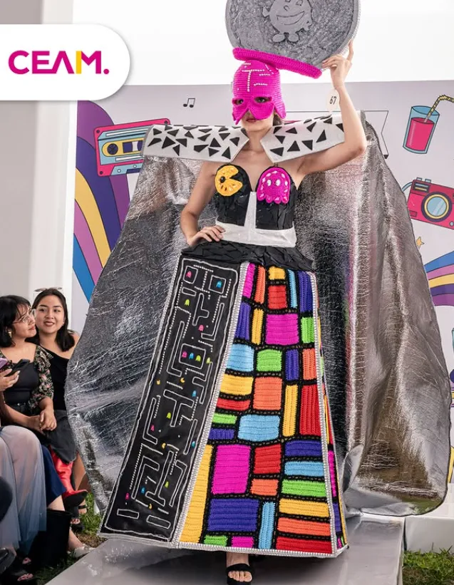 ¿Se pueden hacer prendas sin usar telas? Futuras diseñadoras de moda reinterpretaron los 80’s en una pasarela creativa