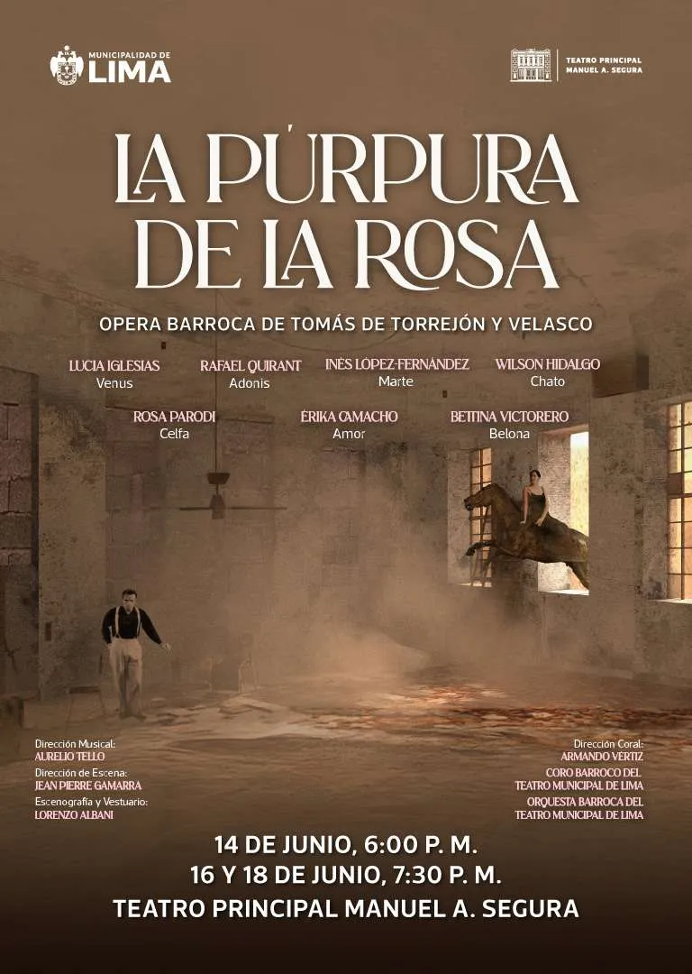 “La Púrpura de la Rosa” regresa a Lima con una nueva puesta en escena de la primera ópera creada en América
